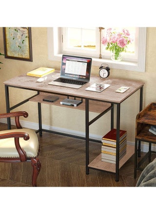Computer desk with a bottom bookshelf and a side shelf 120x60x76 Beige - pzsku/Z42D63A734CD60E67C807Z/45/_/1694611189/015fc2c1-5a32-4b2a-8b93-431525e11a2e