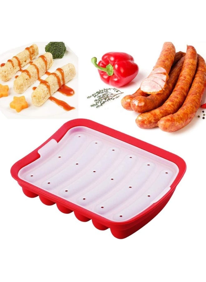 كارب قالب سجق سيليكون من KARP غير لاصق، قالب خبز هوت دوج للأطفال DIY لنقانق البيض وقالب سجق إضافي للطفل، قالب شوكولاتة LCE كاندي جيلي  - Image 1