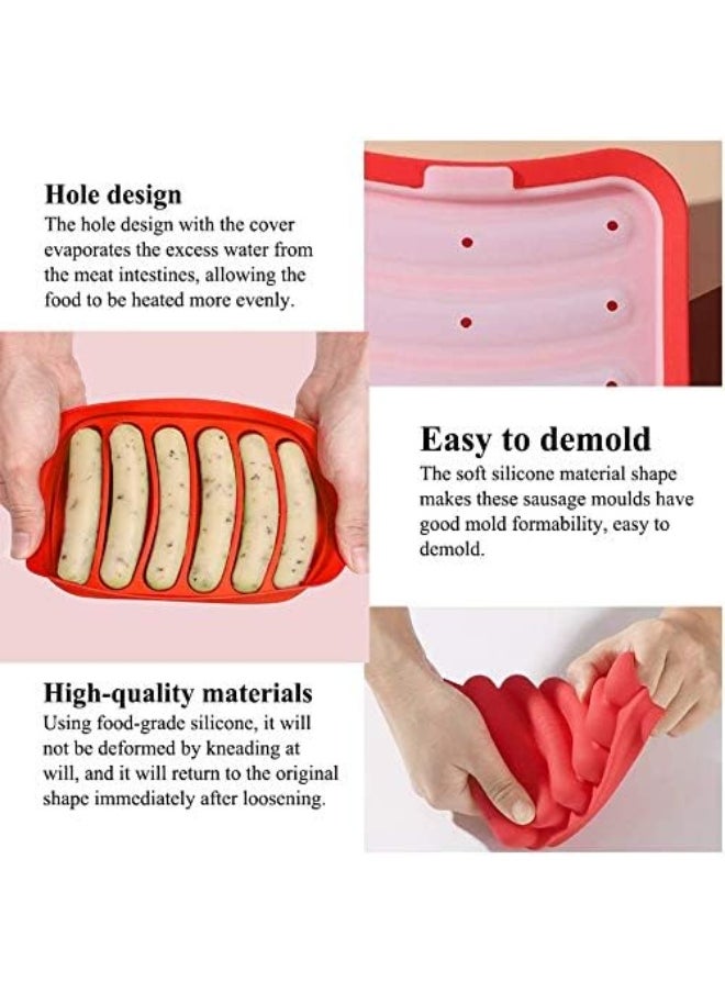 كارب قالب سجق سيليكون من KARP غير لاصق، قالب خبز هوت دوج للأطفال DIY لنقانق البيض وقالب سجق إضافي للطفل، قالب شوكولاتة LCE كاندي جيلي  - Image 4