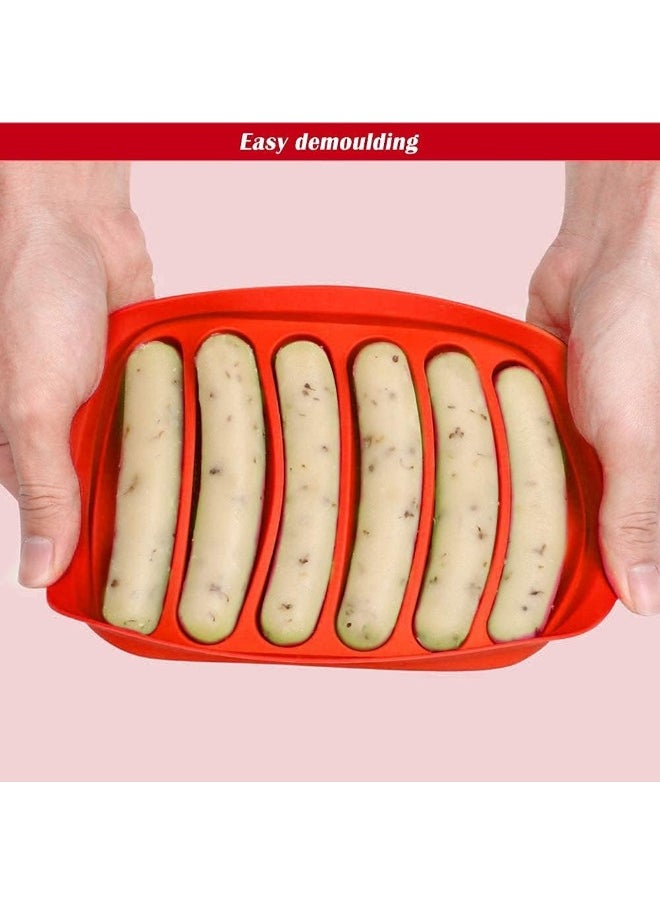كارب قالب سجق سيليكون من KARP غير لاصق، قالب خبز هوت دوج للأطفال DIY لنقانق البيض وقالب سجق إضافي للطفل، قالب شوكولاتة LCE كاندي جيلي  - Image 5