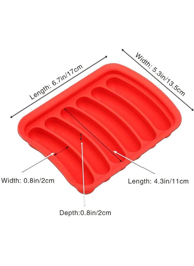 كارب قالب سجق سيليكون من KARP غير لاصق، قالب خبز هوت دوج للأطفال DIY لنقانق البيض وقالب سجق إضافي للطفل، قالب شوكولاتة LCE كاندي جيلي  - Image 2