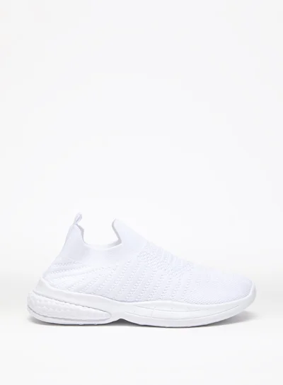 شو اكسبرس Boys Textured Slip On Trainer Shoes White