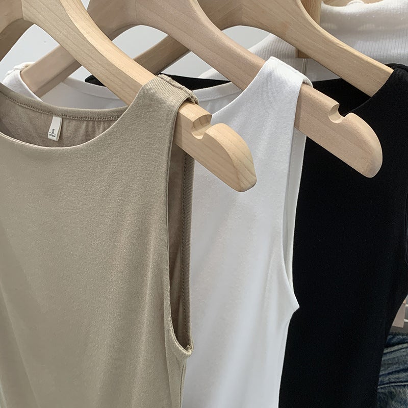 Summer Loose Spice Girl Unique Inner Wearing Outer Wearing Vest Women'S Style Beautiful White Sleeveless Small Top With Sling - Image 5