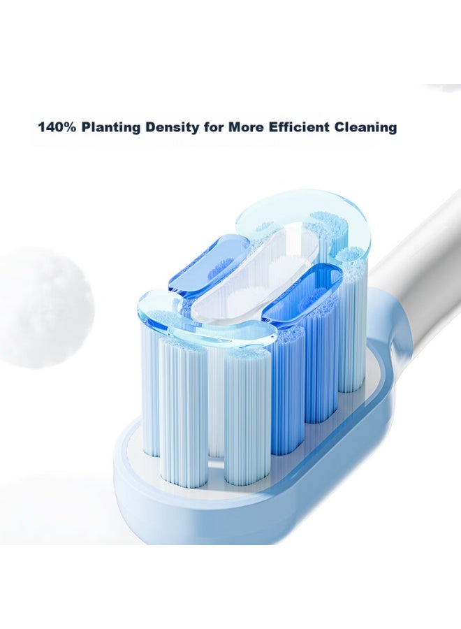 JD.com Jd Jingzao Cleaning Electric Toothbrush Heads - 3 Pack, Rubber-coated Shock-absorbing Antibacterial Bristles, Compatible With Jd Jingzao Vibration Electric Toothbrush Jz9 And Electric Toothbrush Lite - Image 2