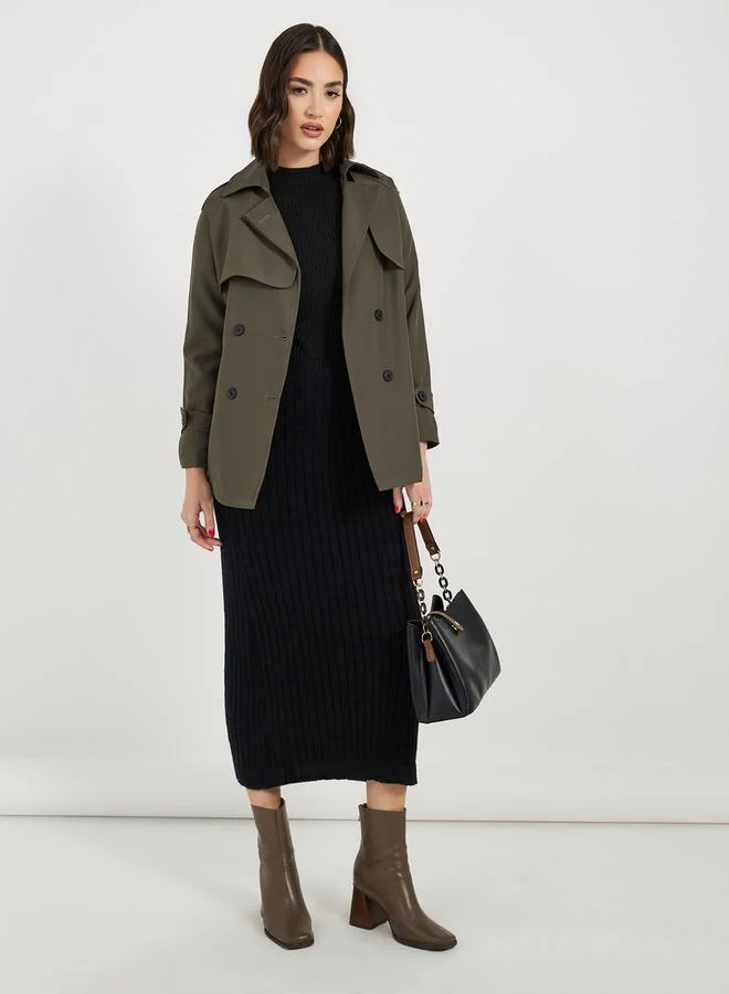 Styli Longline Regular Fit Trench Jacket with Belt