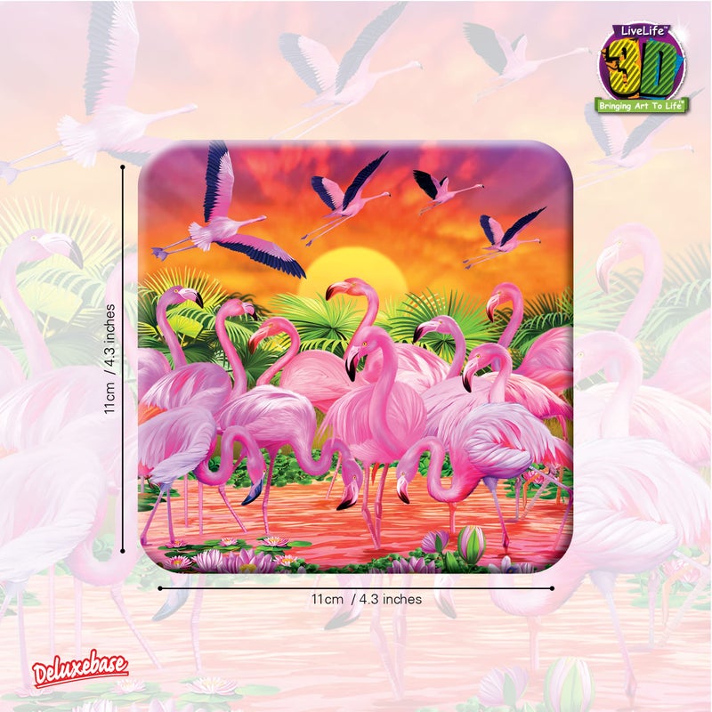  ديلوكس بايز 3D Livelife Cork Coaster - Flamingo Lingo من Deluxebase. CORKER 3D Cork Safari Coaster. السفينة غير القابلة للانزلاق مع الأعمال الفنية الأصلية المرخصة من الفنان الشهير مايكل سيرل - Image 3