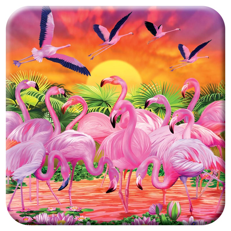  ديلوكس بايز 3D Livelife Cork Coaster - Flamingo Lingo من Deluxebase. CORKER 3D Cork Safari Coaster. السفينة غير القابلة للانزلاق مع الأعمال الفنية الأصلية المرخصة من الفنان الشهير مايكل سيرل - Image 1