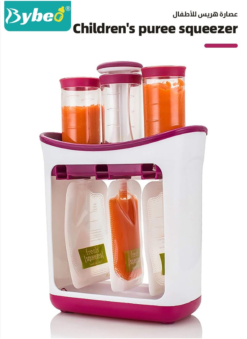 Bybeo - Squeeze Station Food maker With 10 Reusable Bags, 3 Dispensers Squeeze Station For Homemade Baby Food, Pouch Filling Station For Puree Food For Babies&Toddlers, Dishwasher Safe, BPA-Free - Image 1