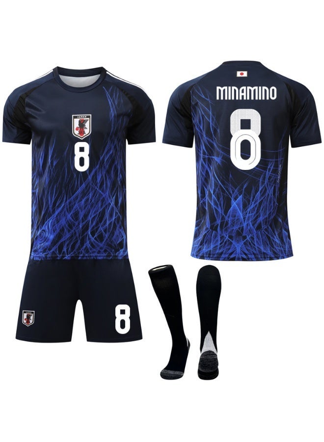 Japanese football jerseys and shorts sets, breathable and quick-drying sports uniforms, football team jerseys, men's and women's youth teams, multiple sizes and colors, for training, matches and street wear - Image 1