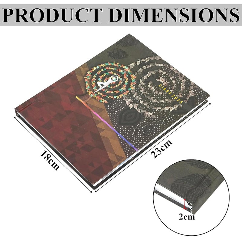 TULMAN 2 Pack A5 Hard Bound 2025 Journal Diary - Yoga Motivational Planner & Creative Writing Perfect for Students, Professionals & Gift Giving (23 x 17.6 x 1.7) CM - Image 2
