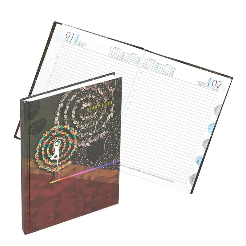 TULMAN 2 Pack A5 Hard Bound 2025 Journal Diary - Yoga Motivational Planner & Creative Writing Perfect for Students, Professionals & Gift Giving (23 x 17.6 x 1.7) CM - Image 3