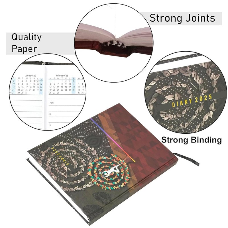 TULMAN 2 Pack A5 Hard Bound 2025 Journal Diary - Yoga Motivational Planner & Creative Writing Perfect for Students, Professionals & Gift Giving (23 x 17.6 x 1.7) CM - Image 4