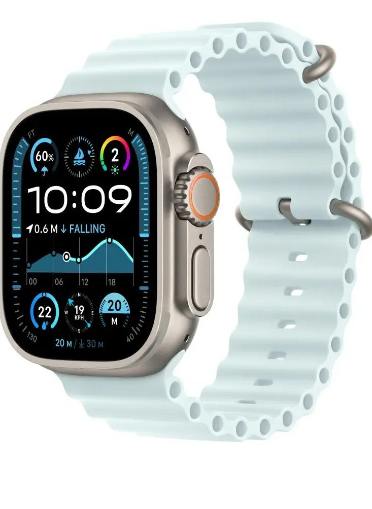 Generic "Ocean Band Silicone Strap for Smart Watch 42/44/45/49mm, Compatible with Series 9/8/7/6/5/4/3/2/1/SE, Sport Outdoor for Men & Women"  - Image 5