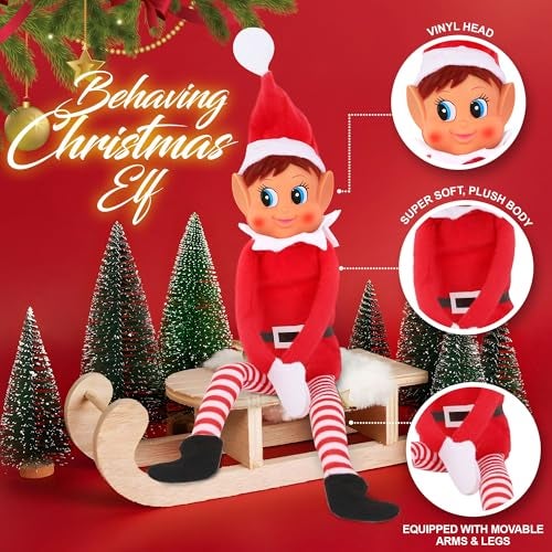Elves Behavin Badly Christmas Elf Behaving Badly Plush Toy | Elfette Novelty Long Bendy Naughty Girl Christmas Doll | 12 Inches - Image 3