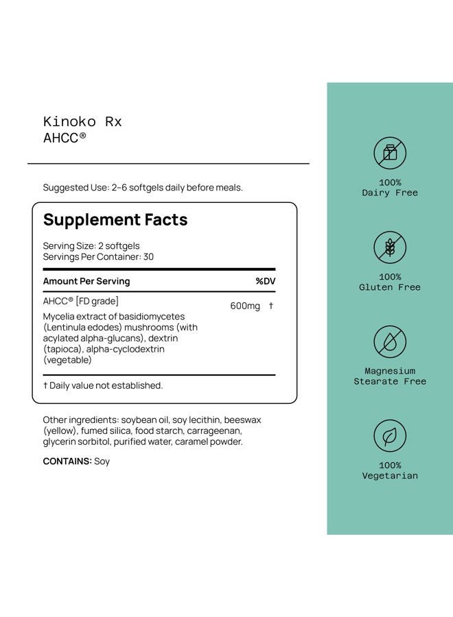 Quality of Life Labs, AHCC RX, 300 mg, 60 Softgels - Image 2