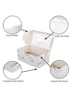 Cake Boxes with Stickers Window 2 Holes Paper Bakery Muffin Boxes for Gift Party Cupcake Cookies Cakes Desserts Marble (15 Pack) - pzsku/Z42D6BDCD5AFFB83D5F98Z/45/_/1706787295/f153fda7-2eea-4106-9ccb-1705a5a0a4b6