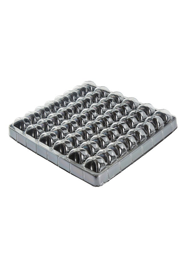 13.2 x 13.2 x 2 Inch Macaron Containers, 100 Shockproof Macaron Boxes - Fits 48 Macarons, With Clear Lids, Black Plastic Macaron Boxes, Use At Bakeries or Parties, For Gifting