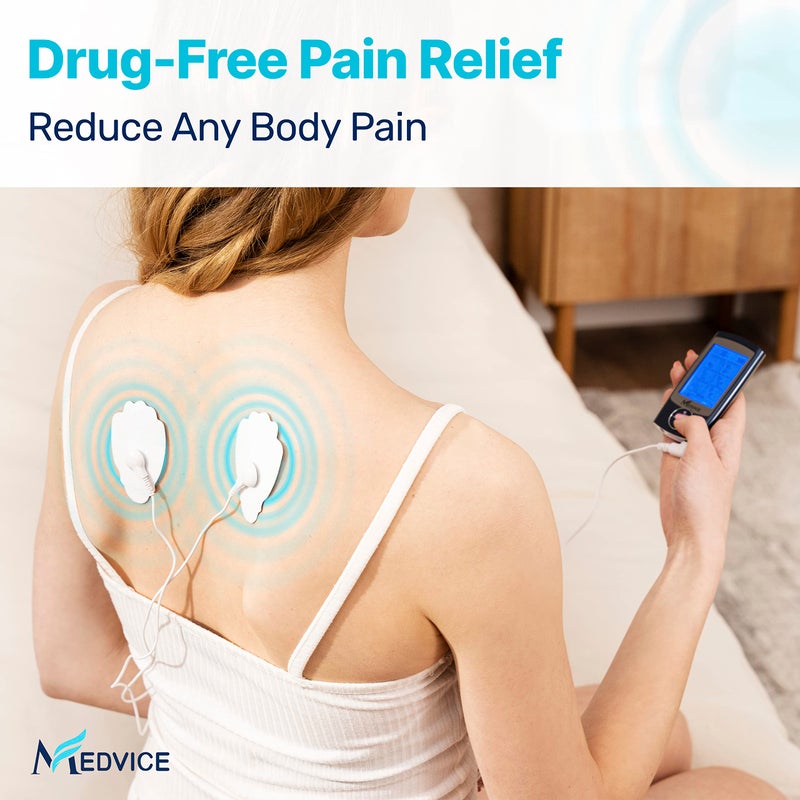 MEDVICE Rechargeable Tens Unit Muscle Stimulator, 2nd Gen 16 Modes & 8 Upgraded Pads for Natural Pain Relief & Management, FDA Cleared Electric Pulse Impulse Mini Massager Machine - Image 3