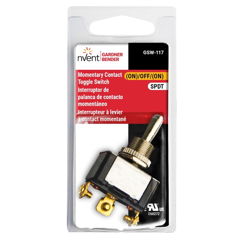 Gardner Bender GSW-117 Heavy-Duty Electrical Toggle Switch, SPDT, Mom ON-OFF-Mom-ON, 20 A/125V AC, Screw Terminal - Image 3