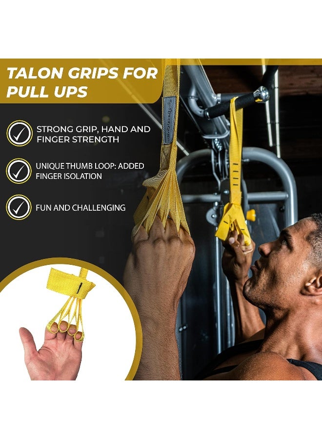 Core Prodigy Talon Pull Up Grip Strength Straps - Nylon Finger and Thumb Loops for Grip Training, Rock Climbing, Hand and Arm Strengthener (Black) - Image 2