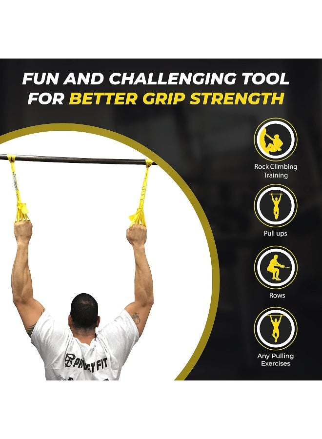 Core Prodigy Talon Pull Up Grip Strength Straps - Nylon Finger and Thumb Loops for Grip Training, Rock Climbing, Hand and Arm Strengthener (Black) - Image 5