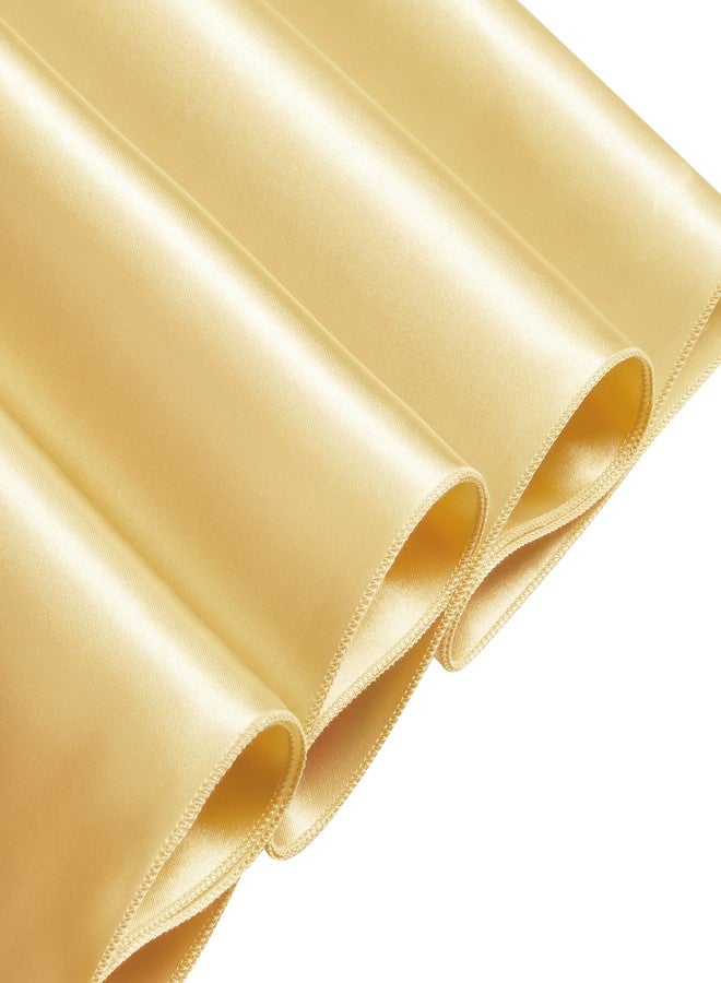Counfeisly 1 Pack Square Tablecloth Stain Resistant Wrinkle Free Silkly Soft Table Cloth, Satin Dining Table Cloths for Dining Room, Indoor and Outdoor Use, 52 x 52 Inches, Gold - Image 2