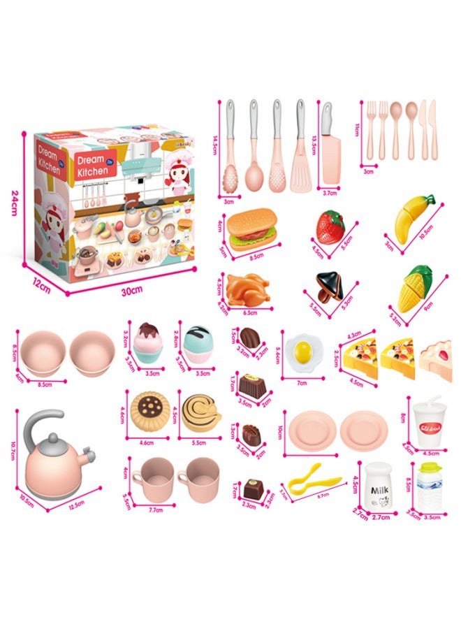 مجموعة ألعاب مطبخ بيت اللعب للأطفال، أدوات طبخ صغيرة للمطبخ - اللون: 168-58 - Image 2
