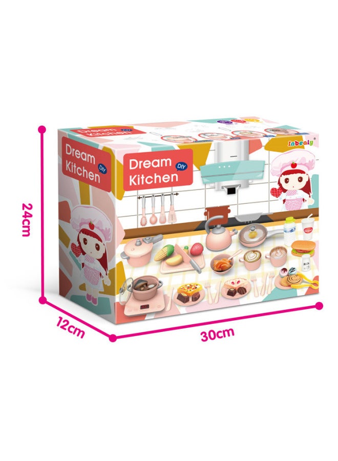 مجموعة ألعاب مطبخ بيت اللعب للأطفال، أدوات طبخ صغيرة للمطبخ - اللون: 168-58 - Image 3