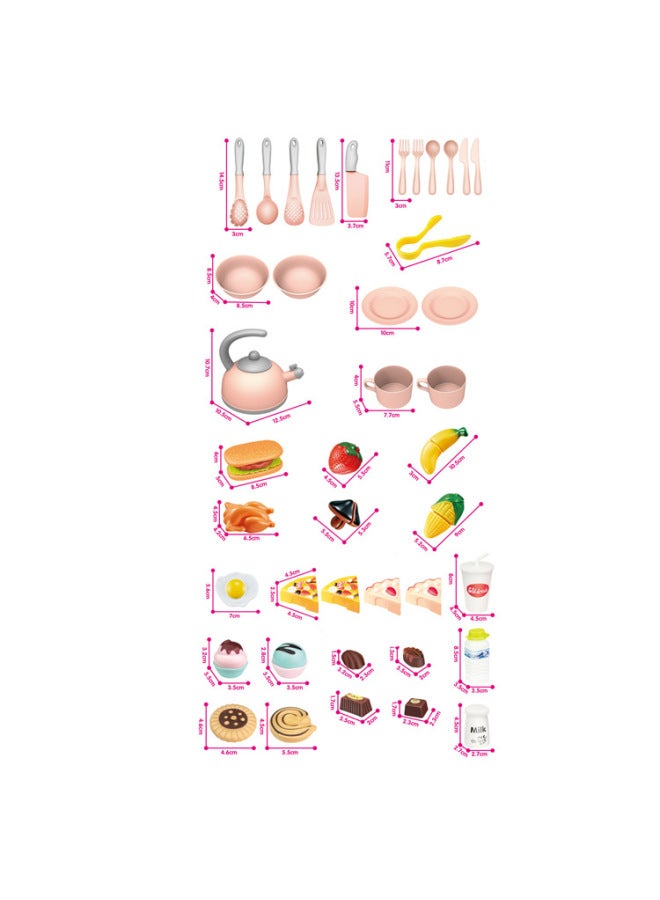 مجموعة ألعاب مطبخ بيت اللعب للأطفال، أدوات طبخ صغيرة للمطبخ - اللون: 168-58 - Image 4