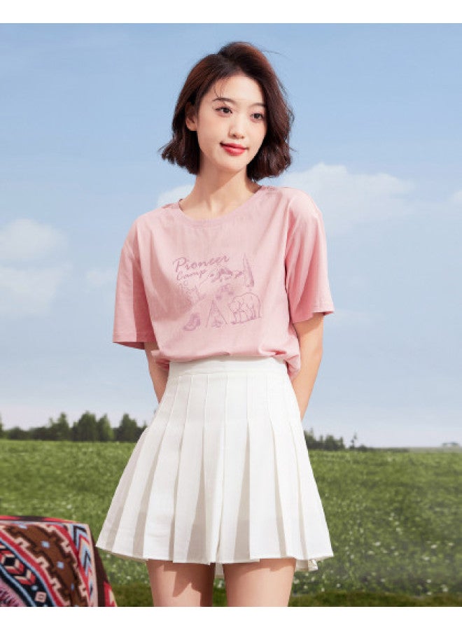 Fun Print Comfortable Cotton T-shirt outdoor Fashion Short Sleeve Top 2025 Summer Trendy Round Neck Tee - Image 1