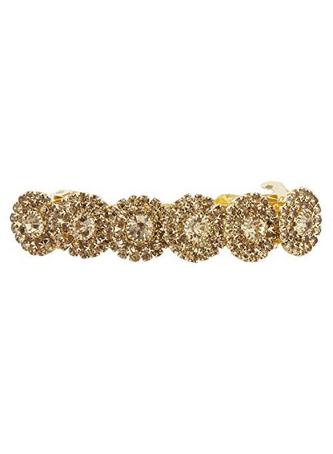 ACCESSHER design Gold Tone Rhinestones studded back Hair clip Hair Barrette hair accessories for Women and girls pac of 1 - Image 2