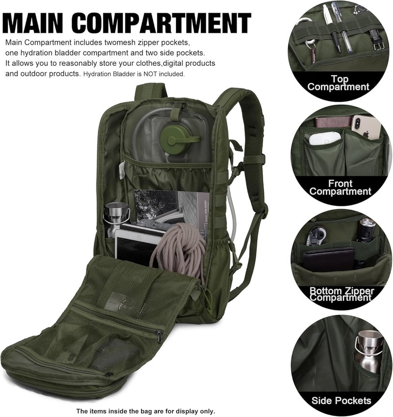 Mardingtop Tactical Backpacks Molle Hiking daypacks for Motorcycle Camping Hiking Military Traveling,25L Backpack - Image 3