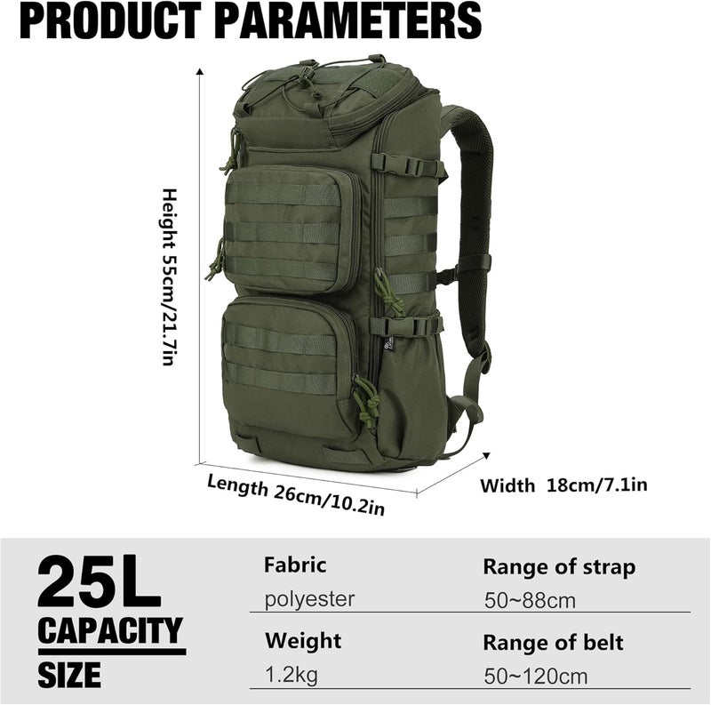 Mardingtop Tactical Backpacks Molle Hiking daypacks for Motorcycle Camping Hiking Military Traveling,25L Backpack - Image 2