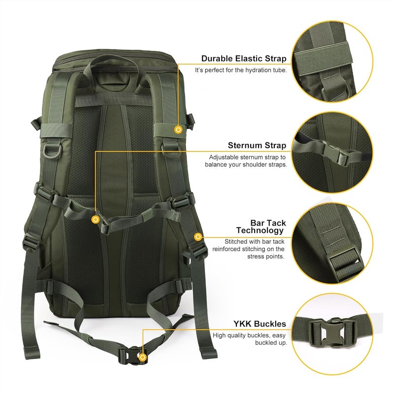 Mardingtop Tactical Backpacks Molle Hiking daypacks for Motorcycle Camping Hiking Military Traveling,25L Backpack - Image 5