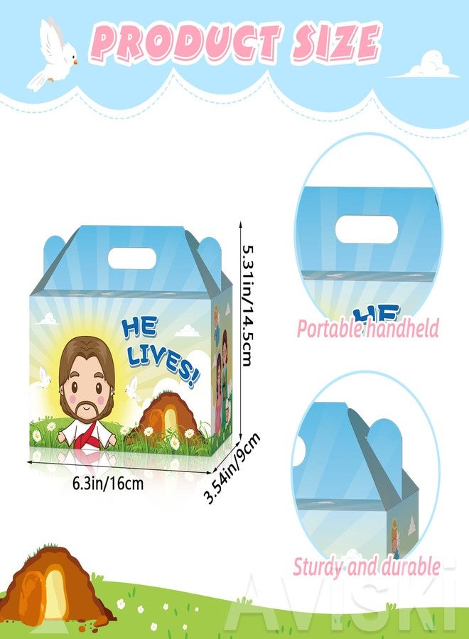 Aviski 12 Pieces He is Risen Treat Boxes, Easter Candy Boxes, Religious Christian Cookie Gift wrapping, Recycled Cardboard Box for Candy, Cookies and Party Favors - Image 2