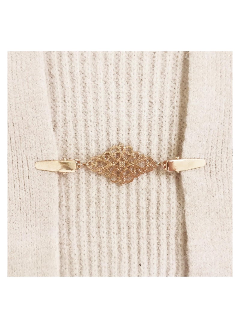 SYOSI Sweater Clips, 4 Pieces Vintage Sweater Shawl Cardigan Clips, Women's Dress Clips Back Cinch, Girl's Shirt Brooches Waist Cincher Clip - Image 5
