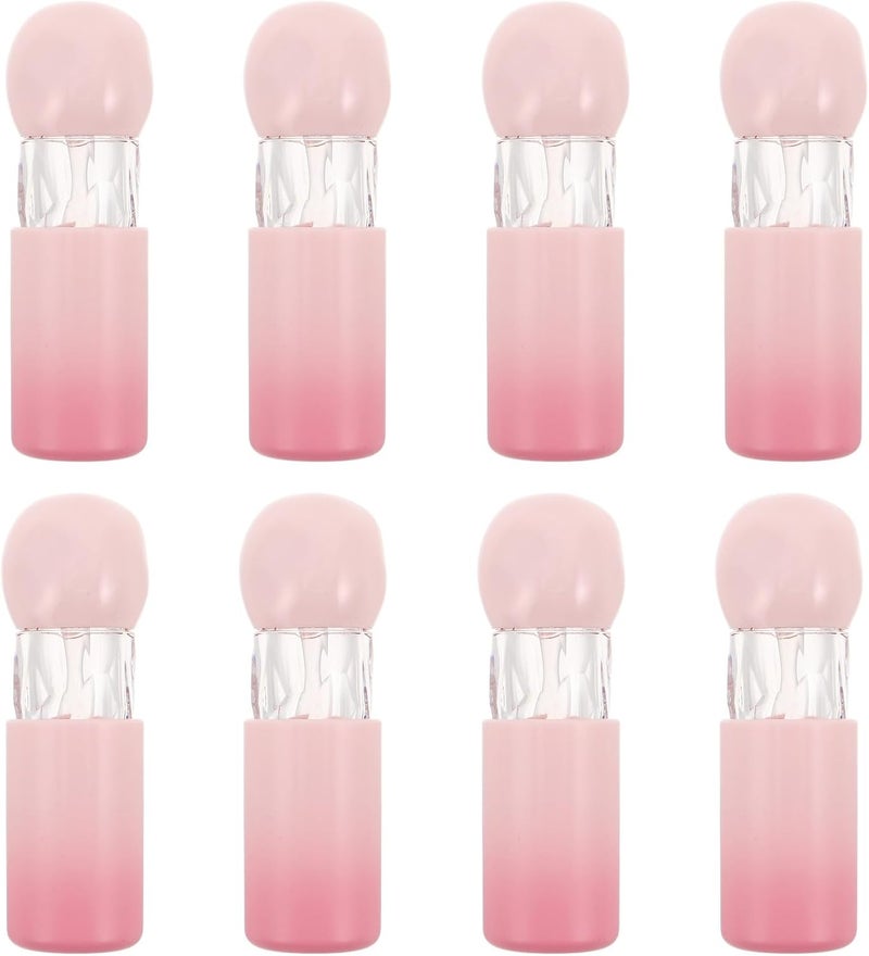 8pcs Empty Gradient Pink Lip Gloss Tubes, Refillable Lip Gloss Container with Wand Applicator, cOil Tint Bottles Container for Home Or Salon Use - Image 1