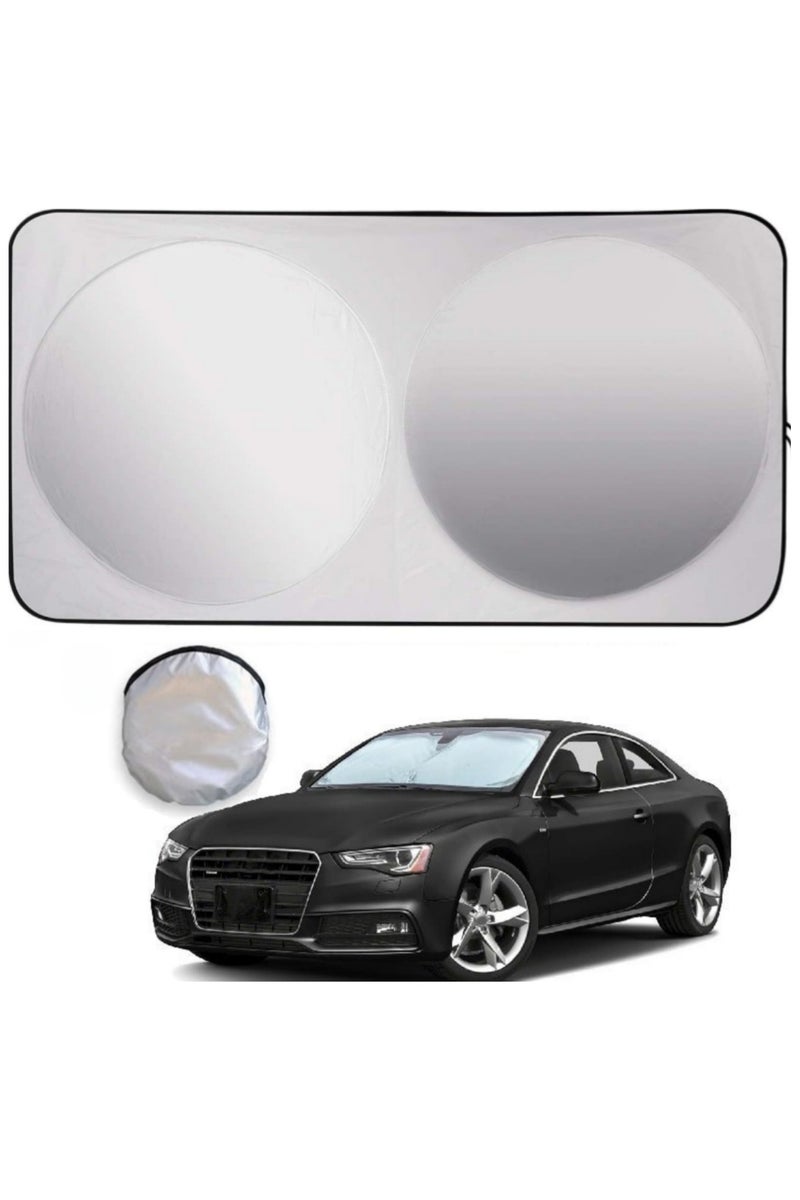 Generic 150x70cm Car Windshield Sun Shade, Foldable Reflector Sunshade Offers Ultimate Protection for Car Interior, Cool Reflective Sun Blocker, UV Rays and Heat Sun Visor Protector  - Image 1