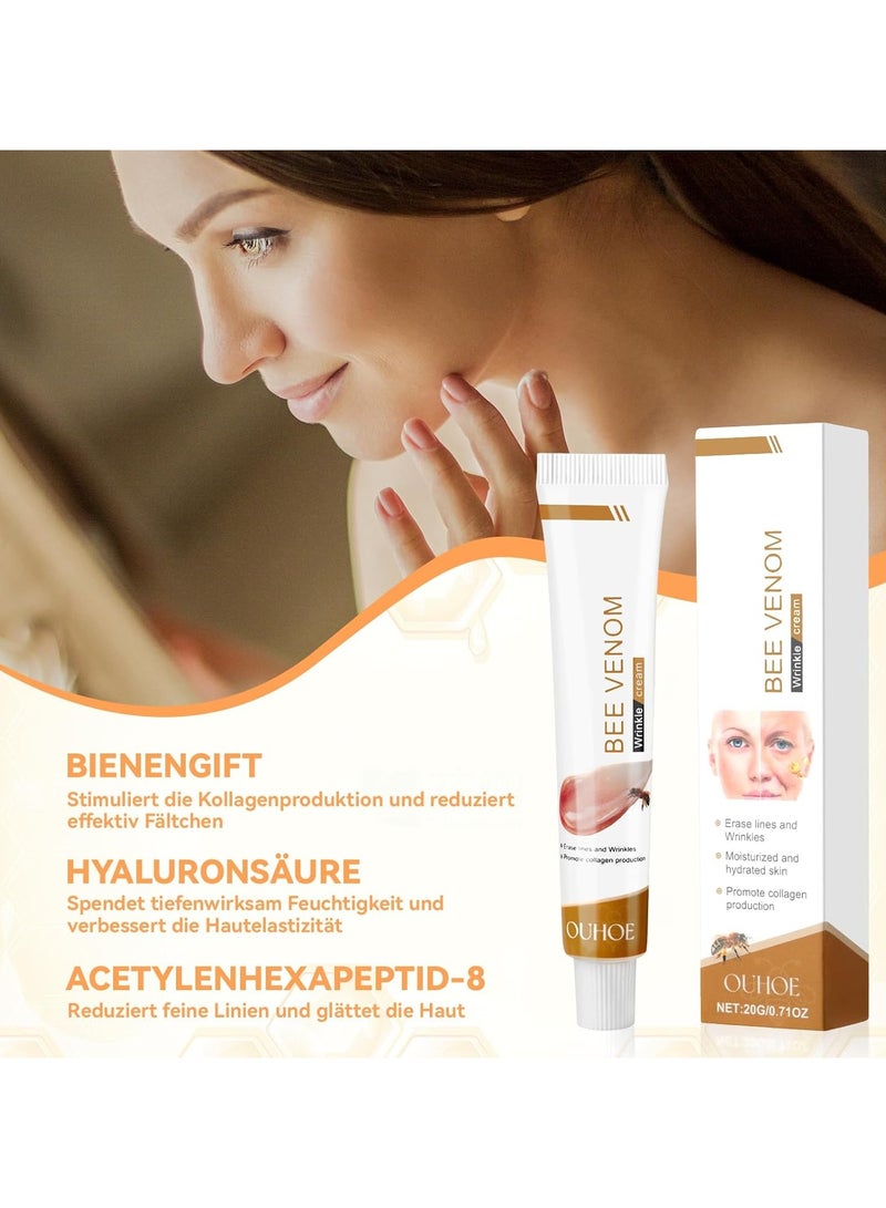 OUHOE كريم تجاعيد سم النحل، مرطب للوجه والرقبة مضاد للشيخوخة، كريم لت firming الجسم - Image 3