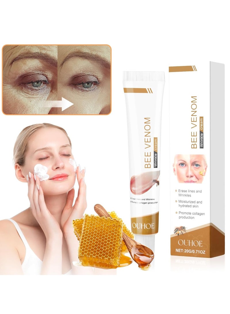 OUHOE كريم تجاعيد سم النحل، مرطب للوجه والرقبة مضاد للشيخوخة، كريم لت firming الجسم - Image 4