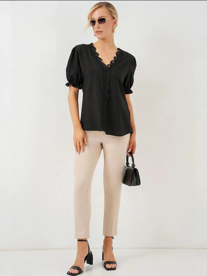 BIG DART BDART Textured V-Neck Blouse