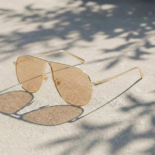 SODQW Oversized Aviator Sunglasses for Women Trendy Fashion Gold Metal 2026 Sun Glasses for Driving with UV Protection - Image 4