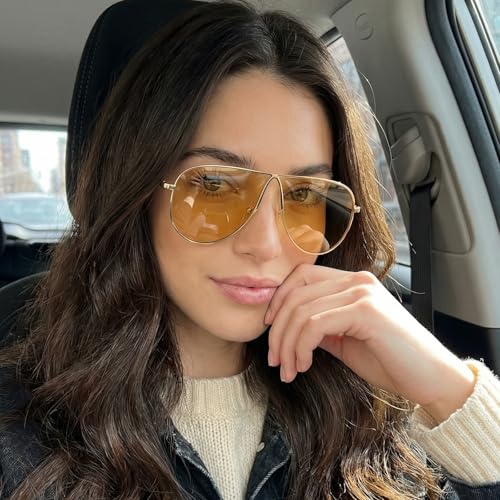 SODQW Oversized Aviator Sunglasses for Women Trendy Fashion Gold Metal 2026 Sun Glasses for Driving with UV Protection - Image 2