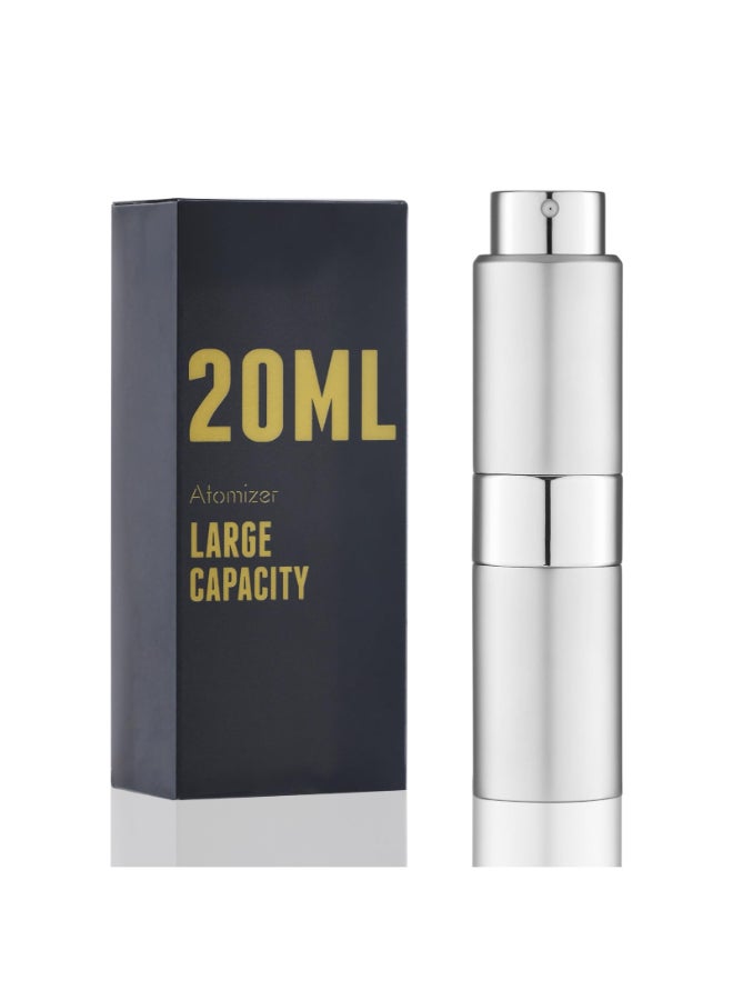 owlyee Perfume Travel Refillable Atomizer Bottle Cologne Spray Mini for Refill Empty Fragrance Sprayer for Men Large Size 20ML Silver - Image 2