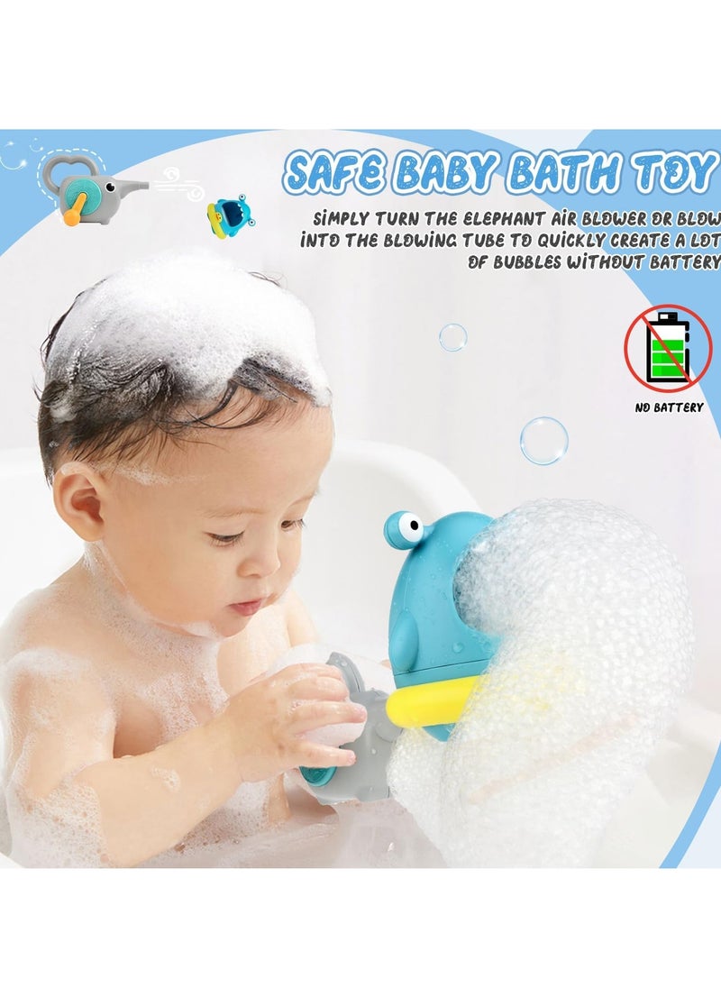 Generic - Shark Bubble Maker Baby Bath Toy with 2 Attachments, Bathroom Bath Toys Kids Outdoor Water Play, Bubble Maker (Shark + Baby Elephant) - Image 1