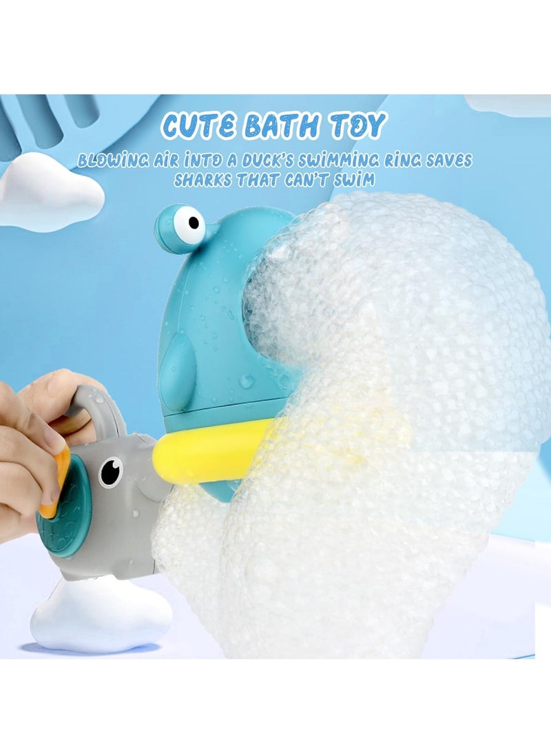 Generic - Shark Bubble Maker Baby Bath Toy with 2 Attachments, Bathroom Bath Toys Kids Outdoor Water Play, Bubble Maker (Shark + Baby Elephant) - Image 1