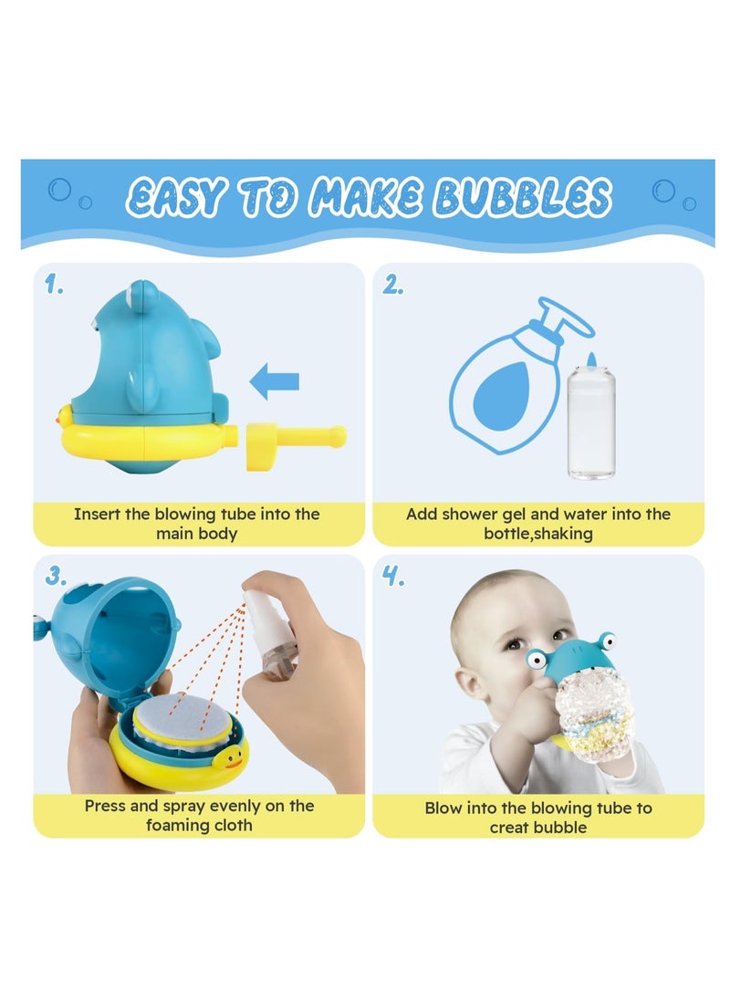 Generic - Shark Bubble Maker Baby Bath Toy with 2 Attachments, Bathroom Bath Toys Kids Outdoor Water Play, Bubble Maker (Shark + Baby Elephant) - Image 1