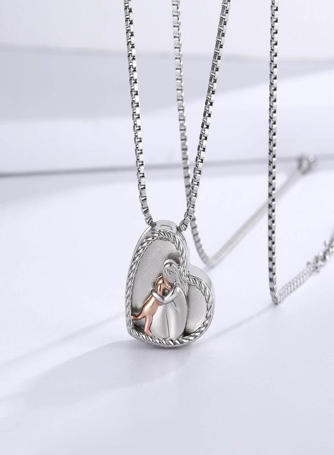 APOTIE Sterling Silver Dog Urn Necklace for Pet Ashes - S925 Pet fur Cremation Memorial Keepsake Pendant Jewelry Gifts for Women Loss Puppy (Dog Urn Locket Necklace) - Image 2
