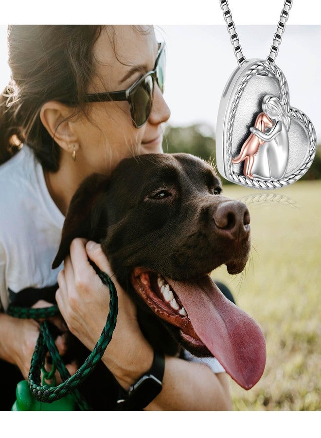 APOTIE Sterling Silver Dog Urn Necklace for Pet Ashes - S925 Pet fur Cremation Memorial Keepsake Pendant Jewelry Gifts for Women Loss Puppy (Dog Urn Locket Necklace) - Image 5