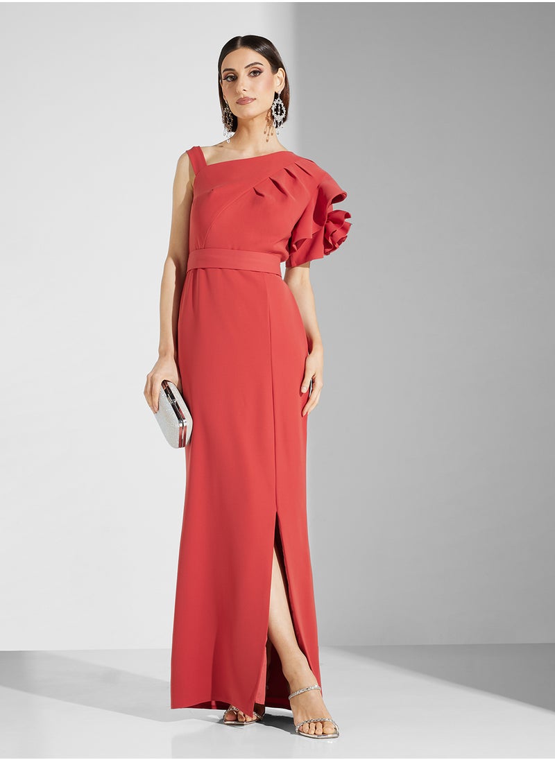 Iyra One Shoulder Side Slit Dress  - Image 1